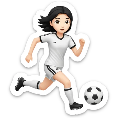 girl tha plays soccer black hair white sticker