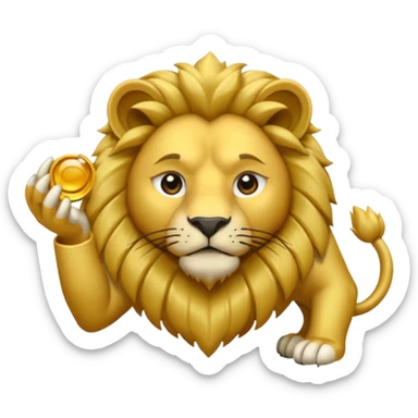 Un león picando el ojo sticker