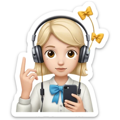 Lazo 🎀 i iPhone  con auriculares  sticker