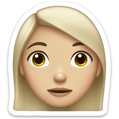 Extremely Tired girl with light skin and black hair  sticker