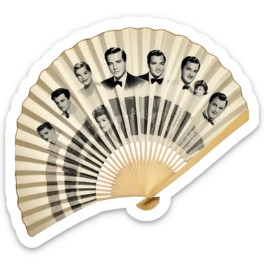 Icon for Autograph Collecting: several vintage sheets in frames arranged in a fan-like pattern, each with a famous celebrity signature. The icon should reflect the charm of collecting autographs in a nostalgic, elegant style. Transparent background. sticker