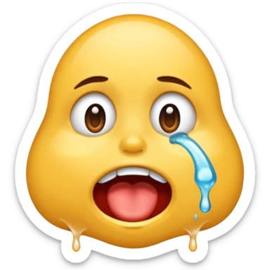 drooling saliva and spit coming out of mouth sticker