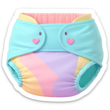 pastel diaper with a small heart, soft shading, friendly and inclusive, no text sticker