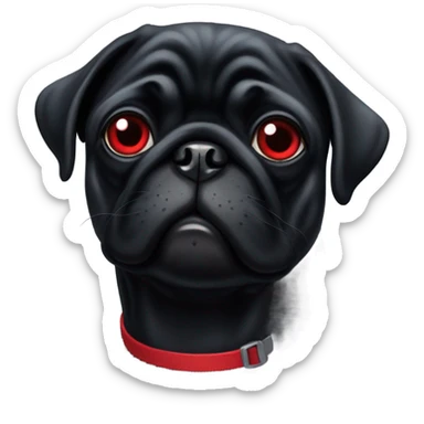 Black pug with red lips sticker