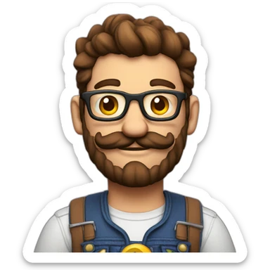 Mario as a hipster developer sticker