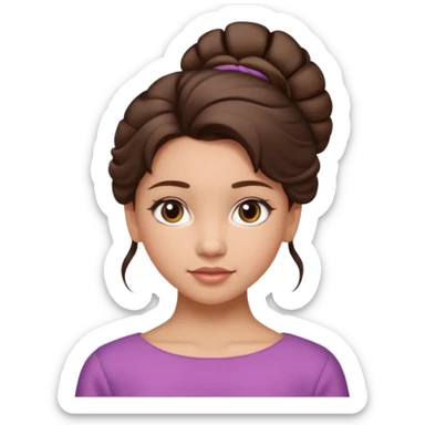 Cinematic Realistic Workout Girl Portrait, depicted with lifelike skin texture, subtle rosy undertones, and soft natural lighting that enhances the gentle contours of her face. Her intricately detailed brunete hair is elegantly styled in an updo, sticker