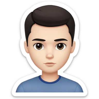 Very pretty handsome bratz man,  short dark hair, has black eyes , pale skin, defined jawline sticker