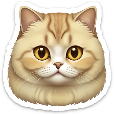 a British shorthair cat with a brown gradient to light yellow color sticker