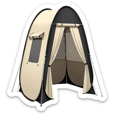 black Tall Oval Narrow Pop up open standing tent  sticker