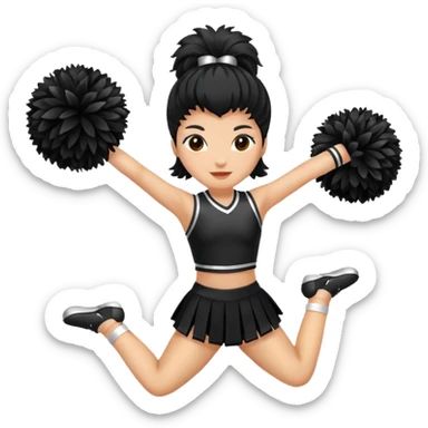 black cheerleader pom pom sticker