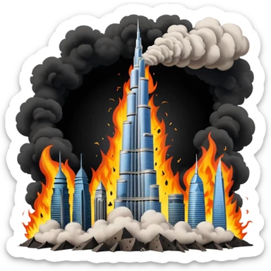 Burj Khalifa derrumbandose sticker
