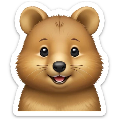 cinematic-cute-smiling-quokka-portrait-emoji,-head-tilted-playfully-and-inquisitively,-featuring-a-fluffy,-round-face-with-a-naturally-cheerful-grin-and-bright,-sparkling-eyes-full-of-playful-curiosity,-simplified-yet-irresistibly-adorable- sticker