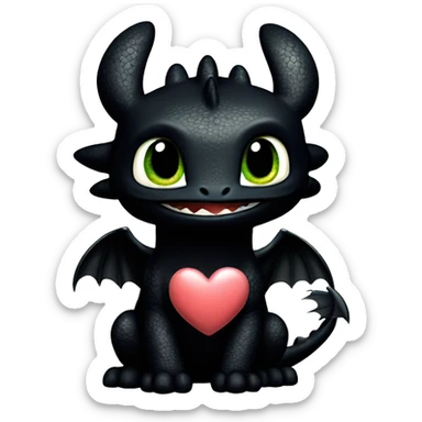 How to train your dragon toothless wit heart sticker