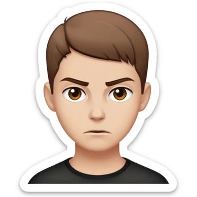 Amycus Carrow in harry potter, a man thin, brown hair, crew cut hair, look evil sticker