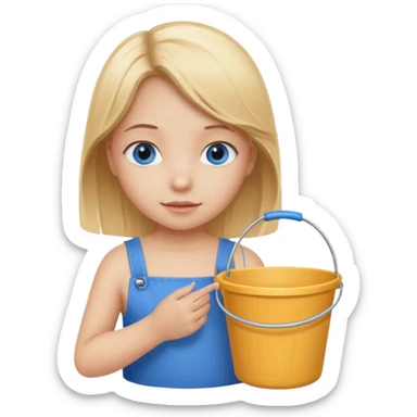 kid girl with sand bucket sticker