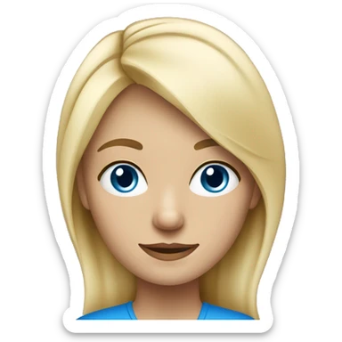 a teacher popular girl with blonde hair and blue eyes sticker