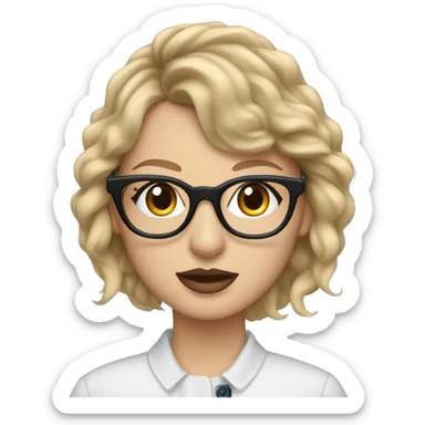 Taylor swift with blu eyes wearing glasses  sticker
