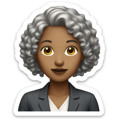 a female architect with light skin and curly hair sticker