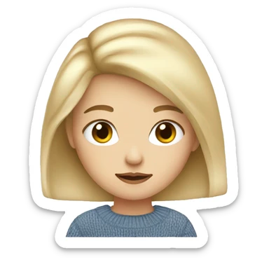 blonde hair blue eyed girl in sweater sticker