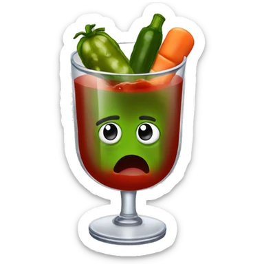 pickles in a bloody mary drink sticker