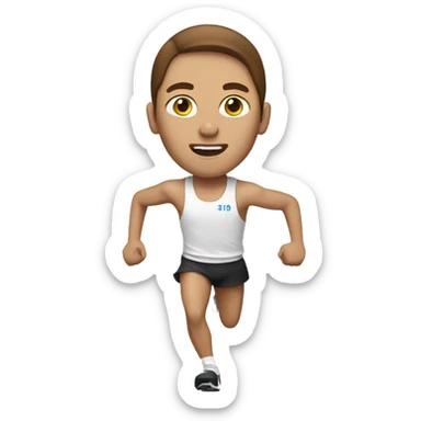 A white marathon runner with brown hair  sticker
