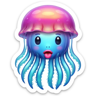 jellyfish with lips sticker
