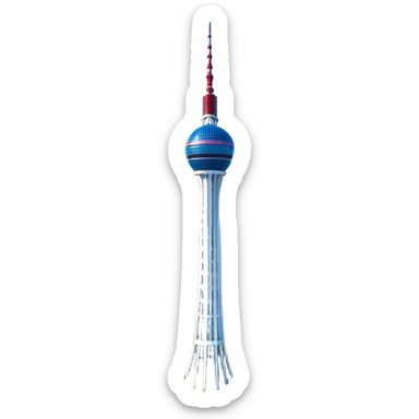 ​Cinematic Realistic N Seoul Tower, depicted in brilliant daylight as a slender, single-column tower rising from a modern cityscape, crowned by a sleek cylindrical observation deck offering panoramic views over Seoul, with crisp glass and steel surfaces reflecting clear blue skies and subtle architectural details that capture its futuristic elegance, sticker