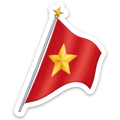 Bandeira do Pará em cor vermelho e uma listra banca na vertical e uma estrela dourada no centro sticker