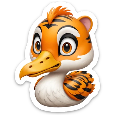 A fusion of a goose and a tiger sticker