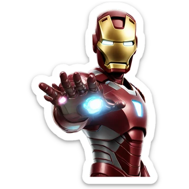 iron man with hologram from his hand sticker
