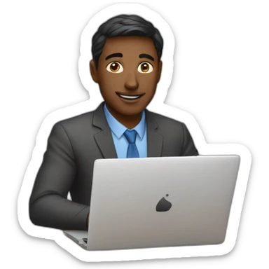 a entrepreneur work with his laptop sticker