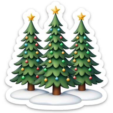 10 Snowy Christmas trees sticker