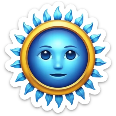 Verified badge with the body of a Sun ☀️ make the color blue and make sure they is no cartoon in it sticker