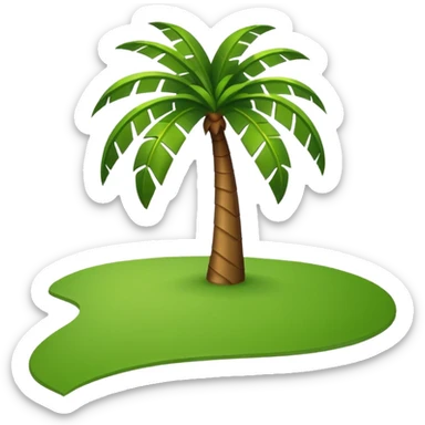 Palm Tree: flat body toony leafs flat floor sticker