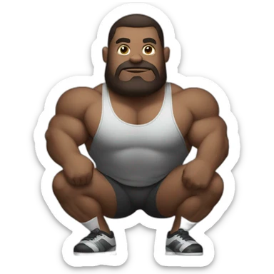 Weightlifter with a bare bell sticker