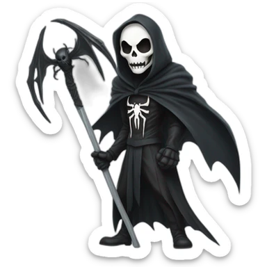 Grim reaper as Spider-Man with a scythe sticker