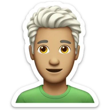 Individual white Gay man with rainbow hair headshot sticker