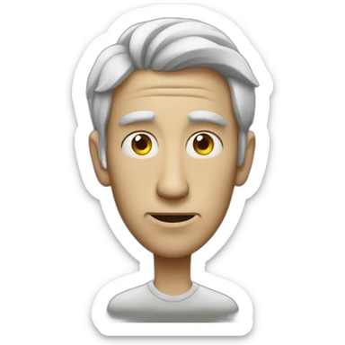 man with twisted eye sticker