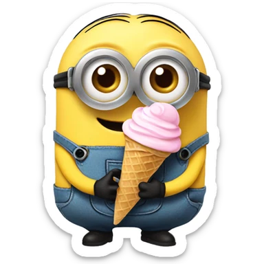 Minion eating ice cream  sticker
