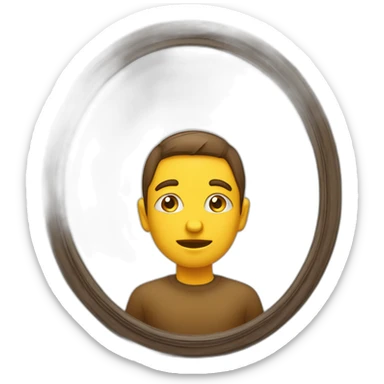 quelqu'un de brun devant un miroir on voit le miroir et le mec de dos sticker