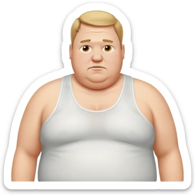obese middle aged white man in wifebeater sticker