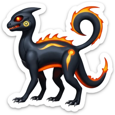 Shiny Duskull-Salandit-Umbreon-Fakémon-hybrid-creature (full body)  sticker