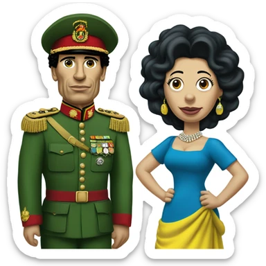 muammar gaddafi with Marge Simpson  sticker