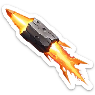  Cinematic Realistic Meteor – A fiery, blazing rock streaking through space, leaving behind a bright, dynamic trail of superheated plasma. Its rocky surface glows intensely as it hurtles toward an unknown destination. sticker