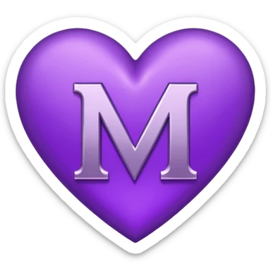 The letter M inside of a Purple Heart  sticker