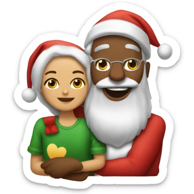 Cara de enamorada con hirió de papá Noel sticker