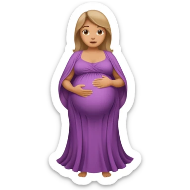heavily pregnant woman with extremely large overdue belly sticker