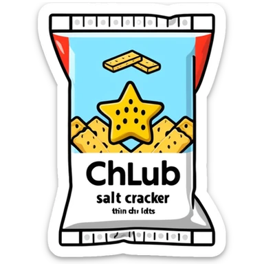 Club Social salt cracker pack sticker