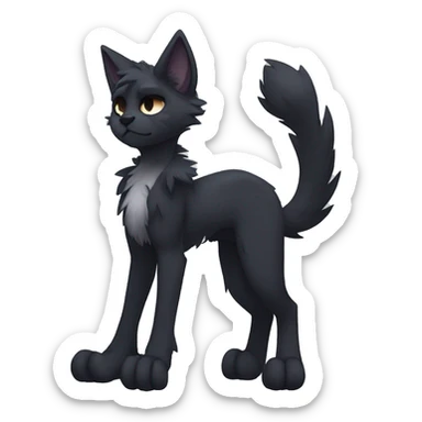 Anthro Dark Edgy Cool Shy Grumpy FurSona Feline Fakemon Full Body sticker