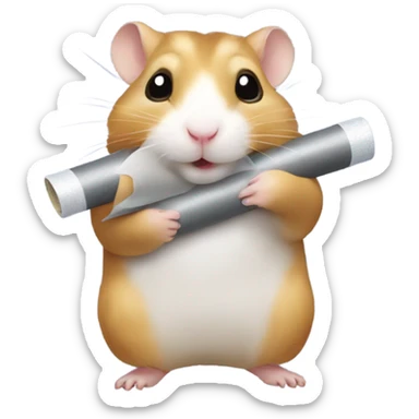 Hamster holding duct tape sticker